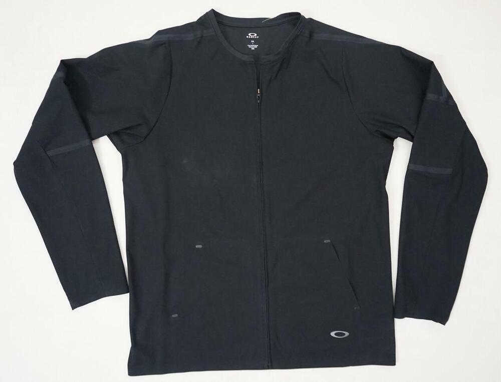 OAKLEY USED WOMEN XXL BLACK COLLARLESS ATHLETIC POLYESTER JACKET/CYCLING